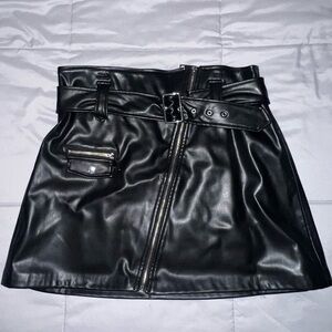 Zara Leather skirt with silver details